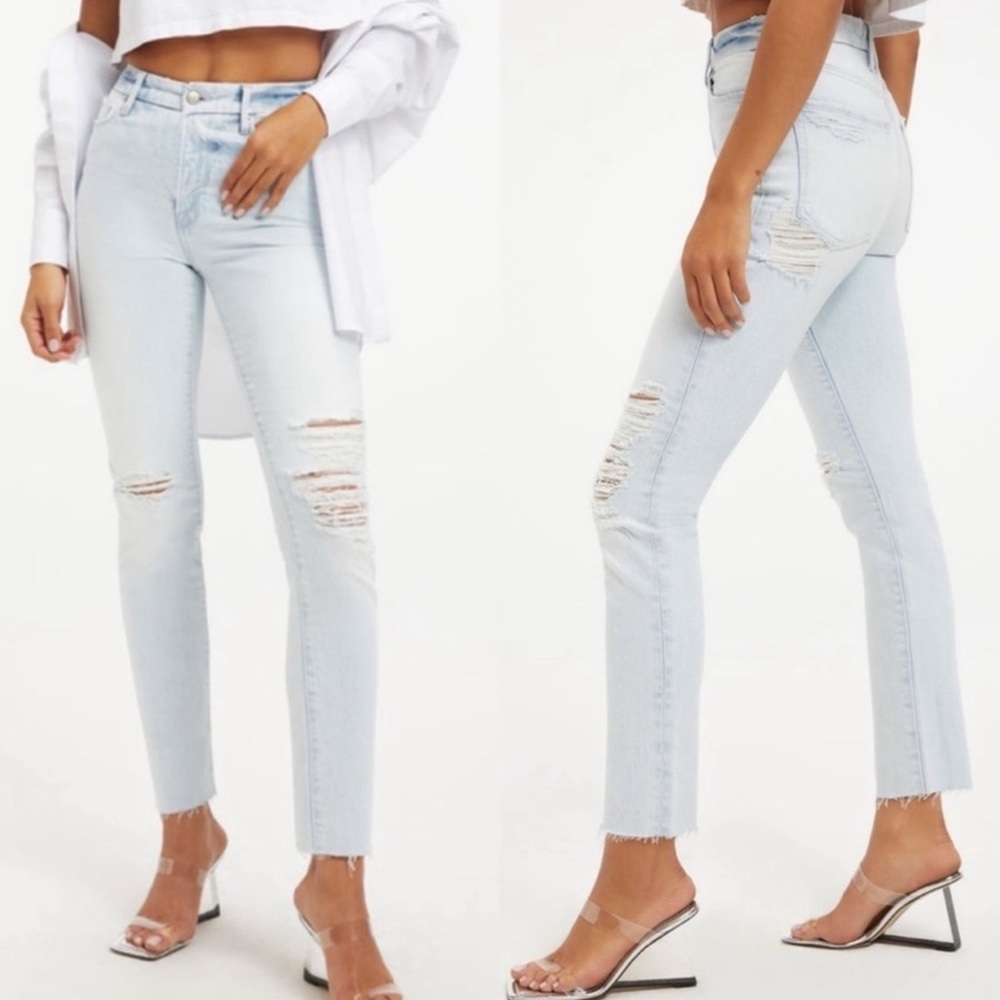Good American good legs light wash jeans - size 4
